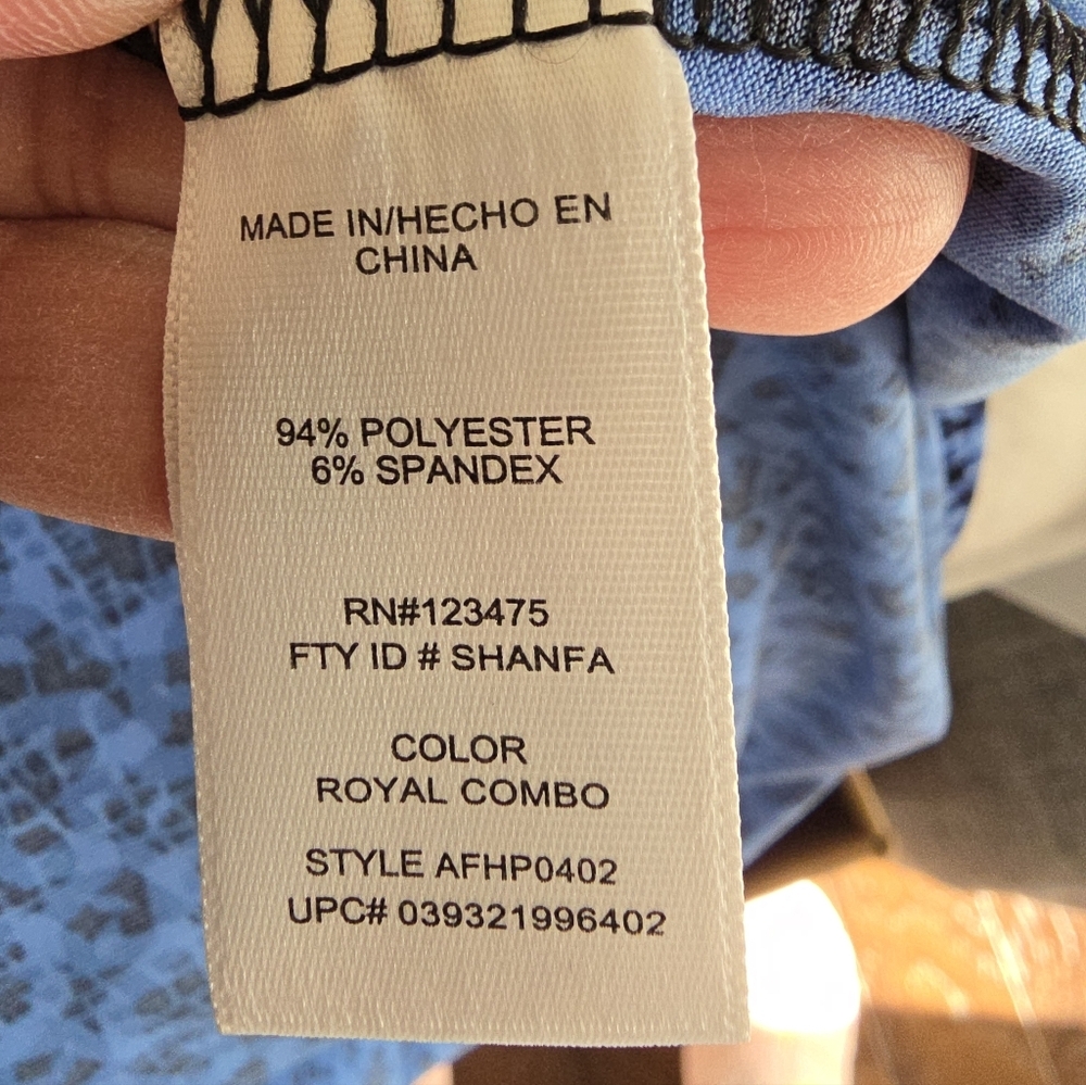 Adrienne Vittadini Smocked Waist Sleeveless Blue Dress - Picture 9 of 10